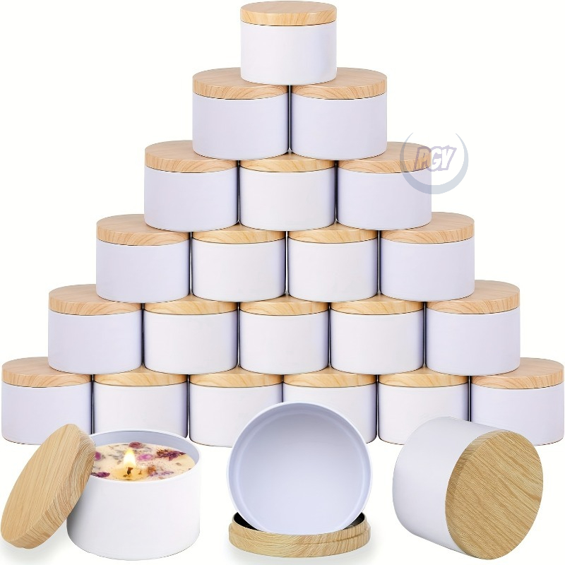 Candle Making Jars With Lids - Pot de bougie en métal blanc,