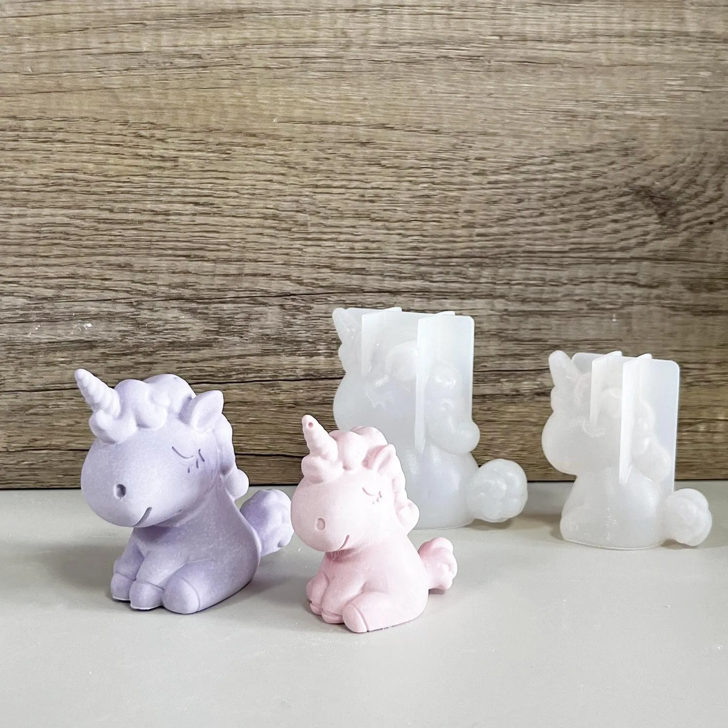 Candle Making Business - Moule géométrique 3D en Silicone, licorne,