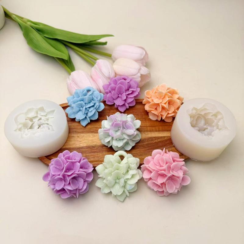 Candle Making Design - ● Moule en silicone Fleur d'hortensia