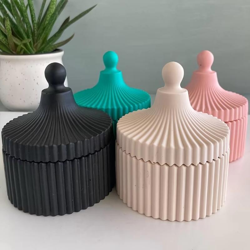 Candle Making Jars With Lids - 1 ensemble de moules en silicone