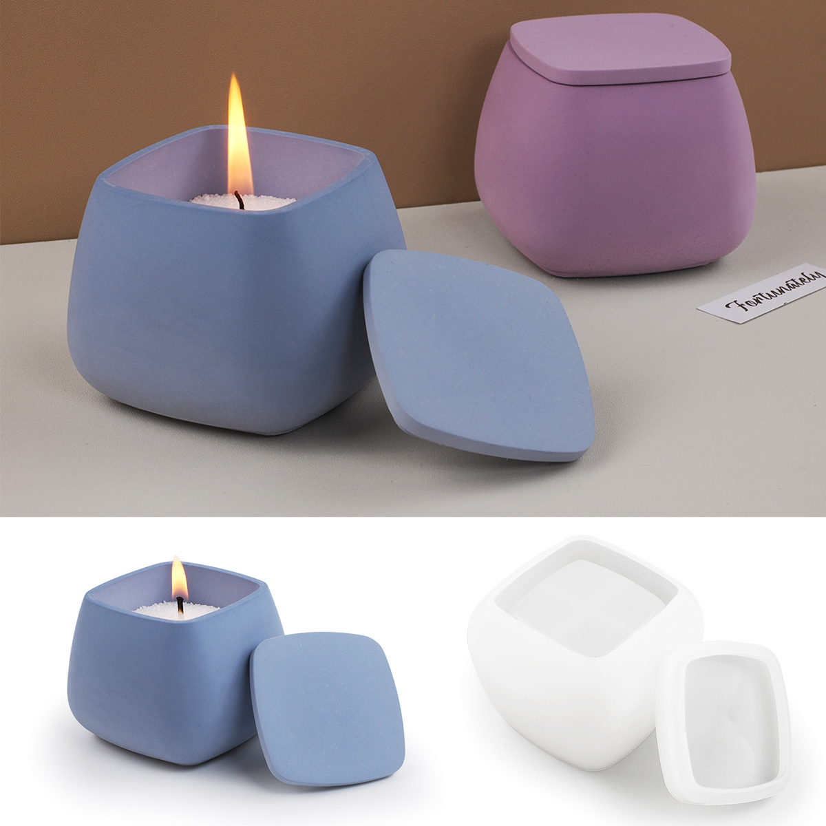 Pot de bougie carré en Silicon - Candle Making Jars With Lids avis et prix