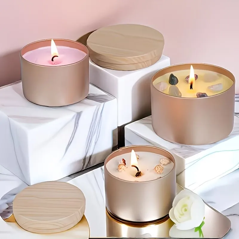 Bocaux à bougies en métal doré - Candle Making Jars With Lids avis et prix