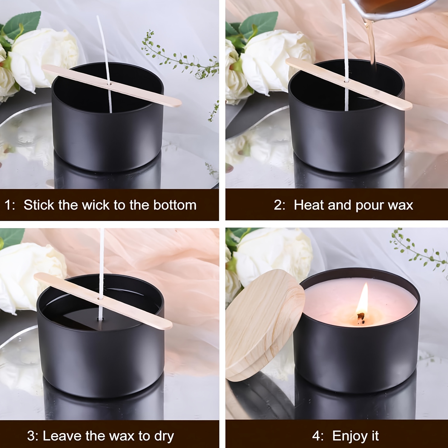 Bocaux à bougies noirs avec co - Candle Making Jars Wholesale avis et prix